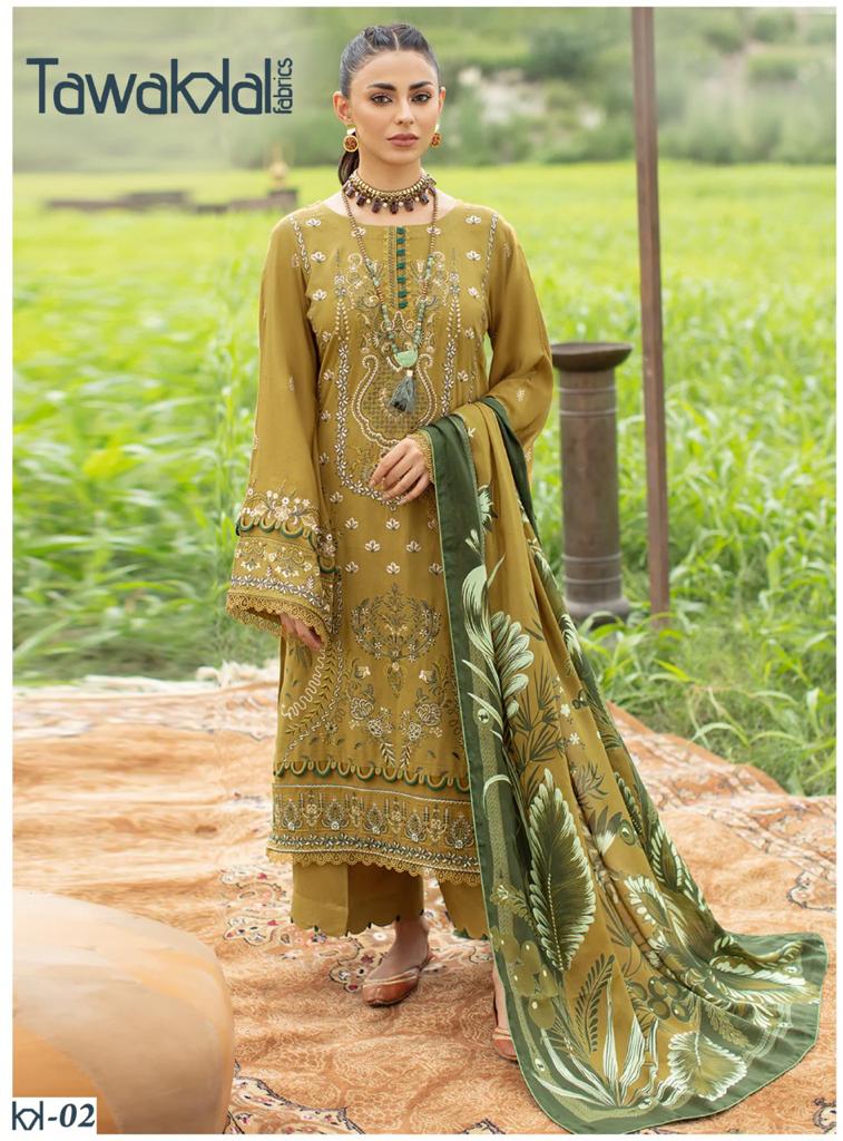 Tawakkal Mehroz Ocassion Wear Wholesale Karachi Cotton Dress Material
